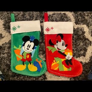 Mickey and Minnie plush oversized Christmas stockings